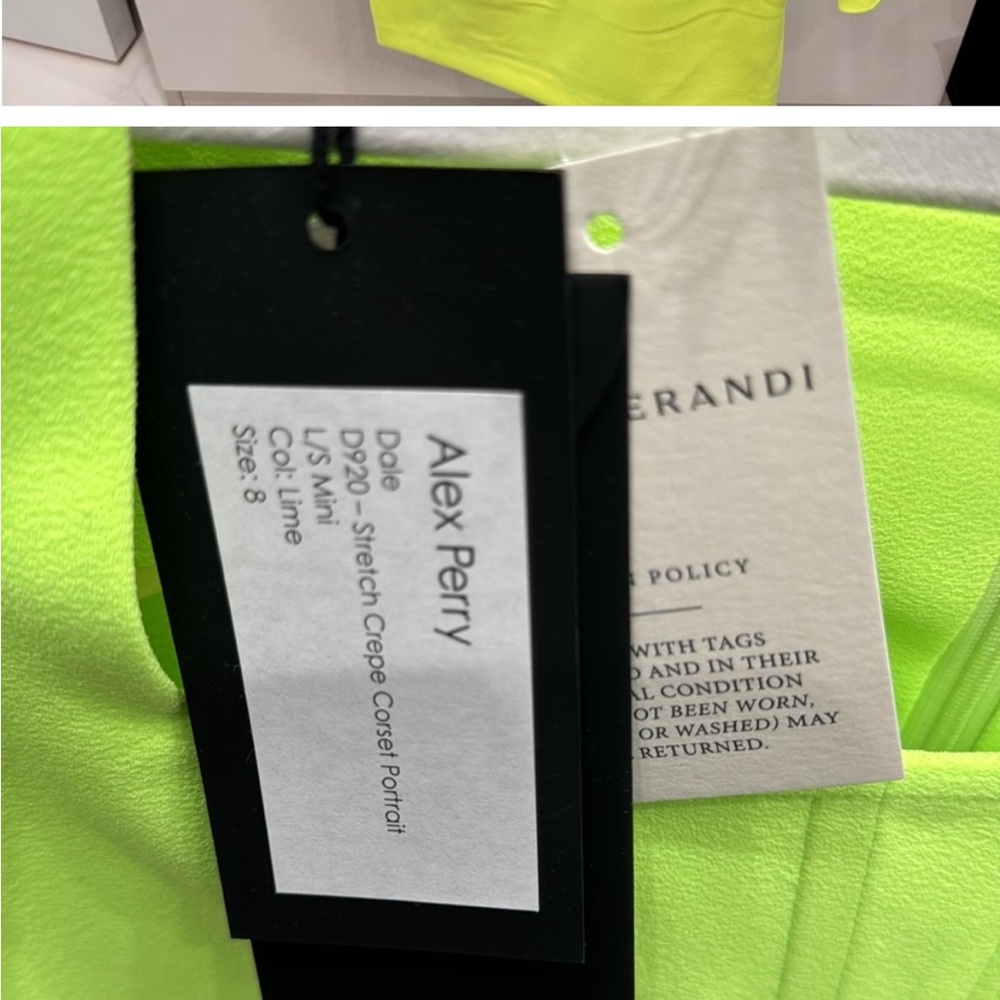 Alex Perry Dale Stretch Crepe Corset Potrait Dress in Lime sz 8 UK 4 US - Picture 8 of 8